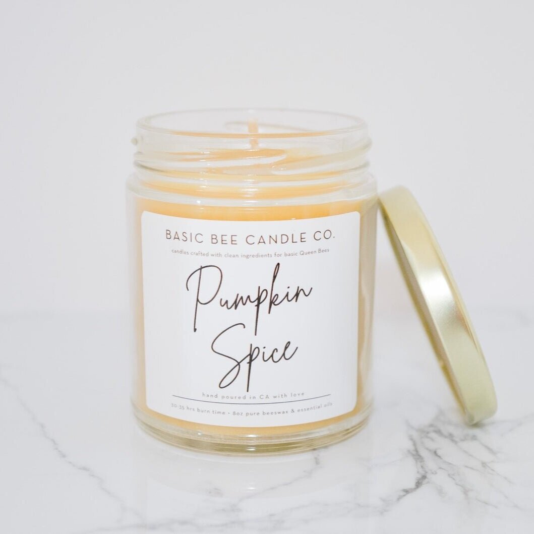 Basic Bee Candle Co. has an amazing pumpkin spice candle but the best part is the candle is non-toxic and completely natural. Her Etsy shop is on vacation right now but make sure to mark your calendars - these babies are worth it!