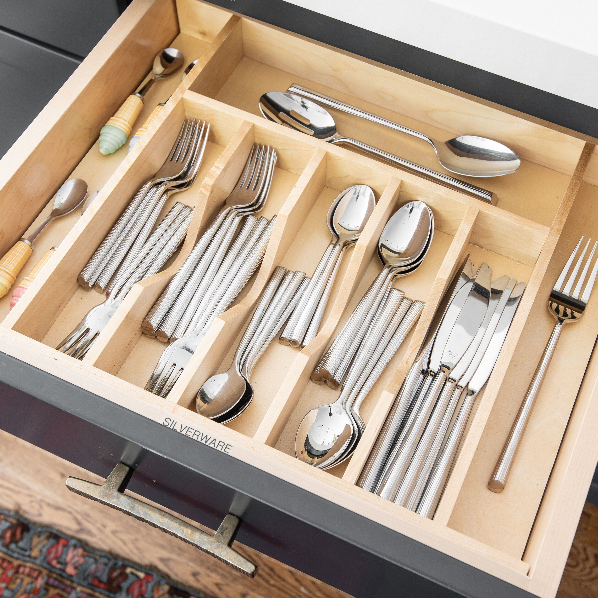 Flatware Storage Case, Silverware Storage Box Chest with Adjustable  Dividers, Fabric Container Holder for Organizing Utensils, Cutlery,  Flatware