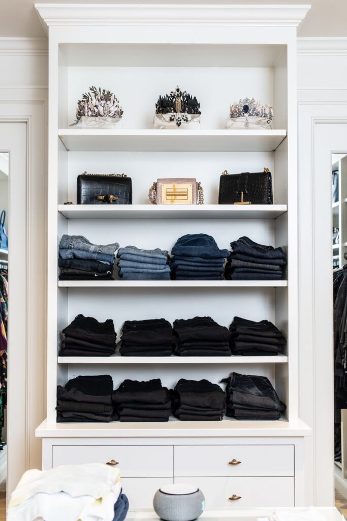 Folded Jeans on a Shelf