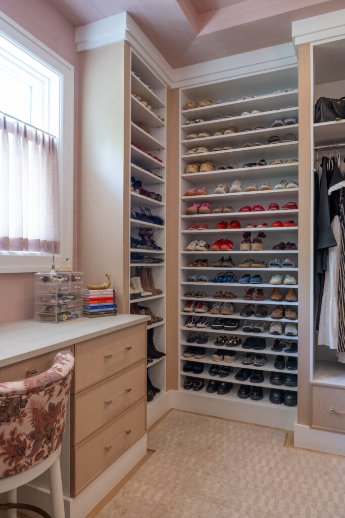 Walk-in closet showing functional closet design for easy daily use