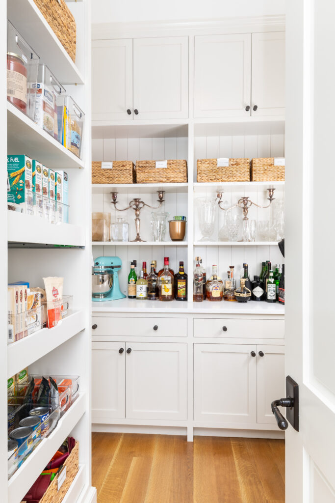 Custom pantry organization with labeled containers and efficient storage solution