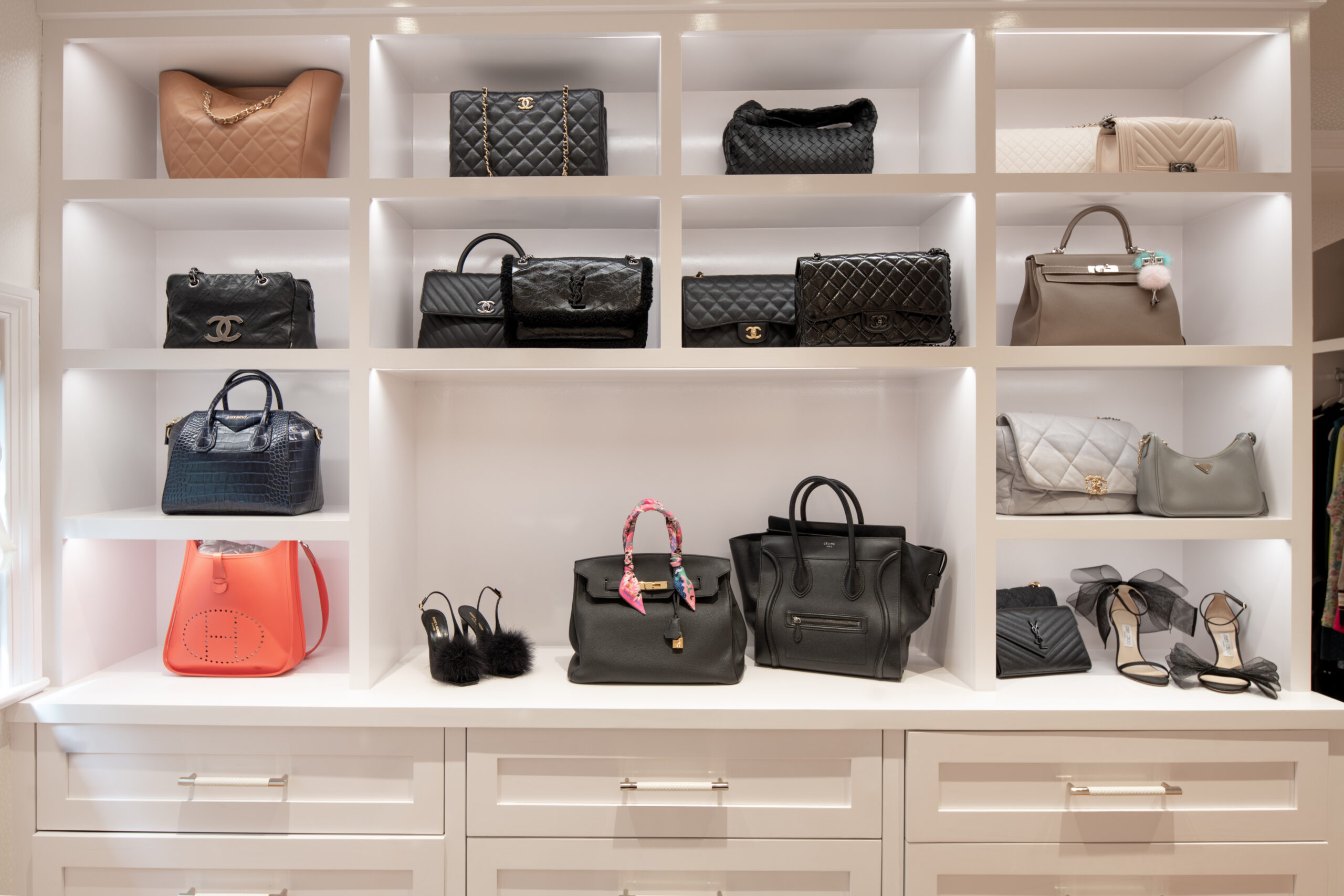 Luxury closet design combining style, functionality, and custom storage
